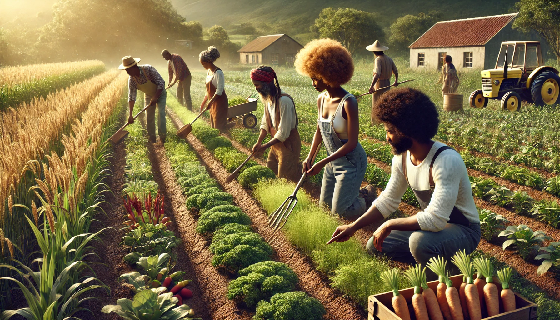 DALL·E 2024-10-30 06.01.11 - A realistic image of a community-focused agricultural project in South Africa, highlighting sustainable farming practices to improve food security and